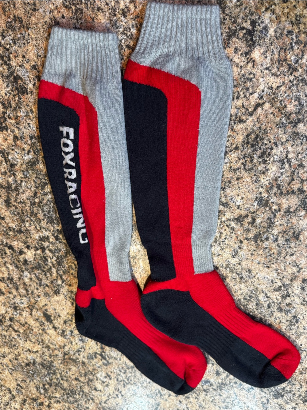 Fox Racing motocross moto men’s tall boot socks red black size Large